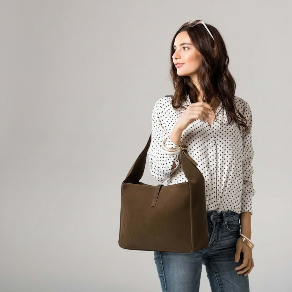 Suede hobo boho satchel tote bag